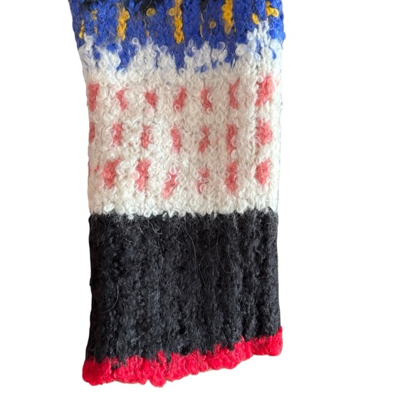 FREE PEOPLE Women’s Best Day Ever Sweater Size L Patchwork Alpaca - Picture 7 of 16